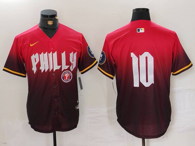 Men Philadelphia Phillies #10 No name Red City Edition 2024 Nike MLB Jersey style 7->philadelphia phillies->MLB Jersey